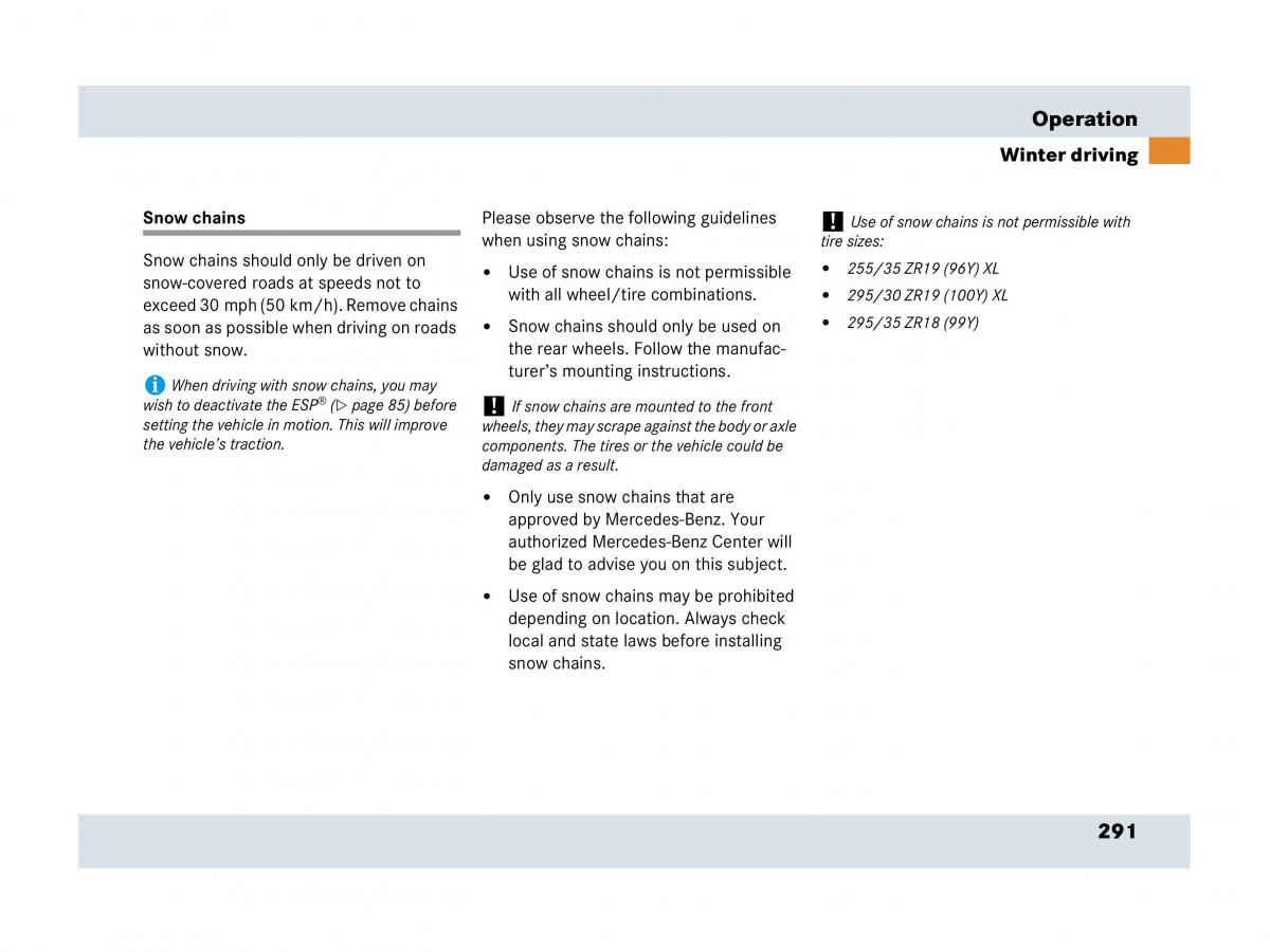 Mercedes Benz SLR McLaren R199 owners manual / page 292