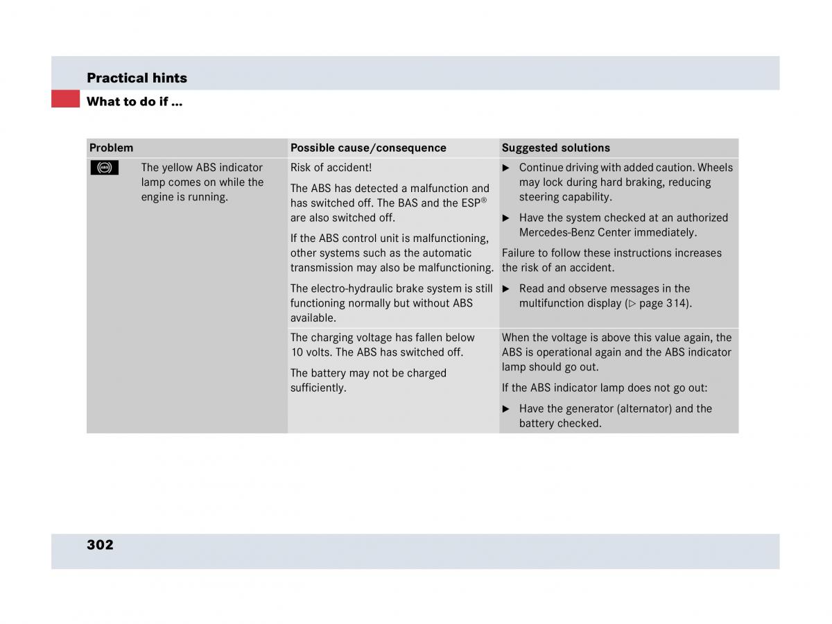 Mercedes Benz SLR McLaren R199 owners manual / page 303