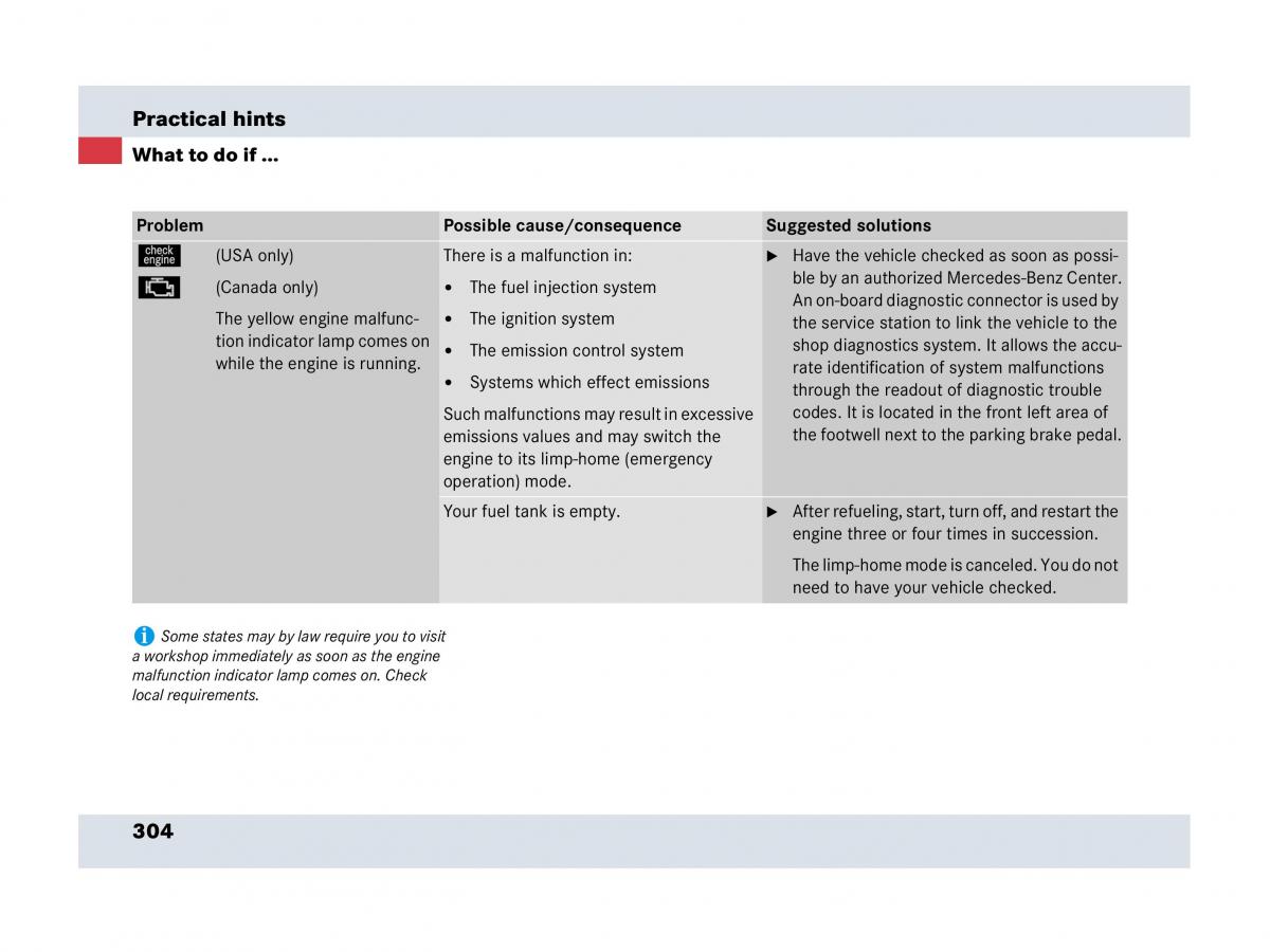 Mercedes Benz SLR McLaren R199 owners manual / page 305