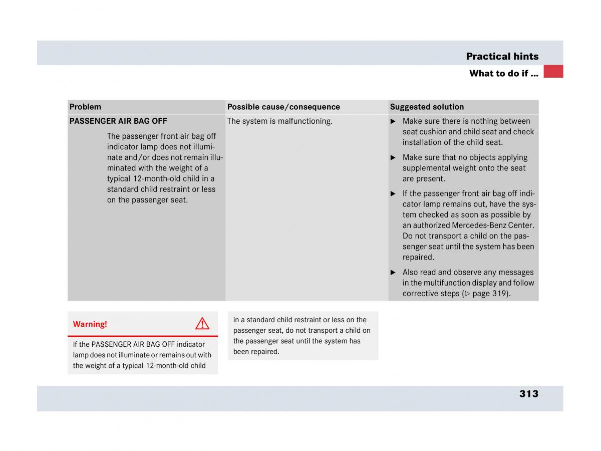 Mercedes Benz SLR McLaren R199 owners manual / page 314