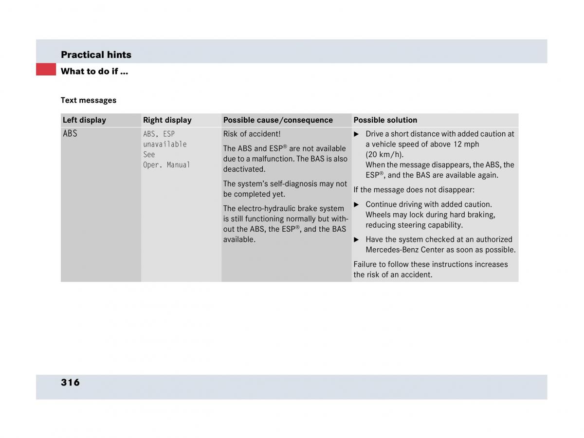 Mercedes Benz SLR McLaren R199 owners manual / page 317