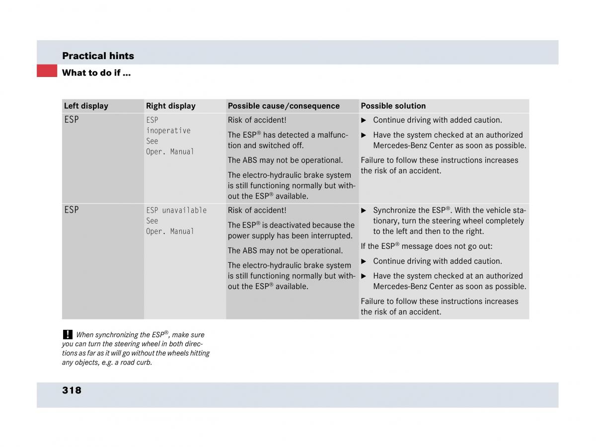 Mercedes Benz SLR McLaren R199 owners manual / page 319