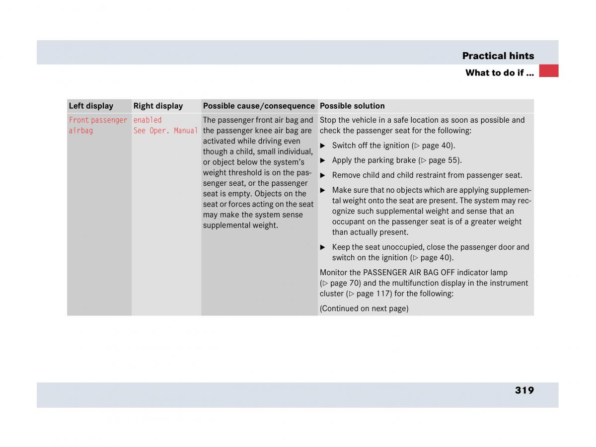 Mercedes Benz SLR McLaren R199 owners manual / page 320