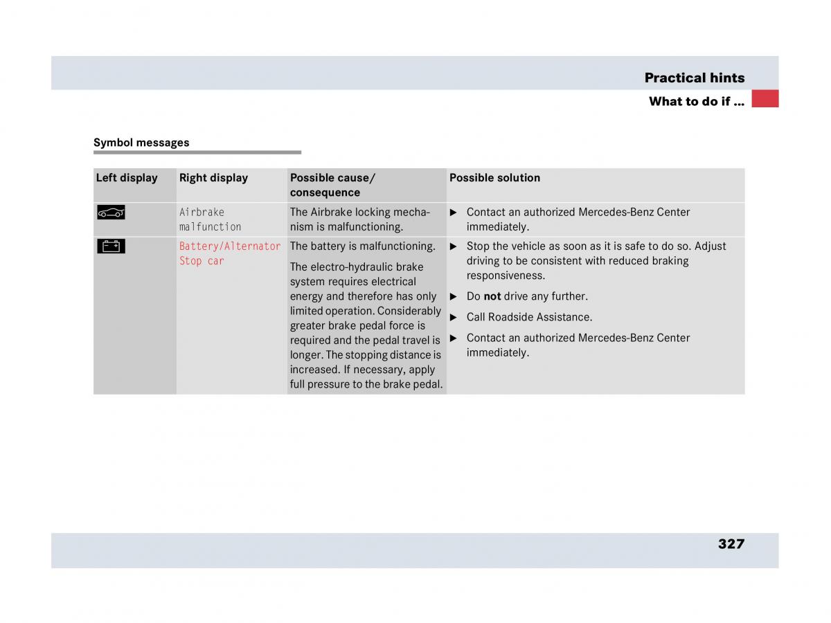 Mercedes Benz SLR McLaren R199 owners manual / page 328