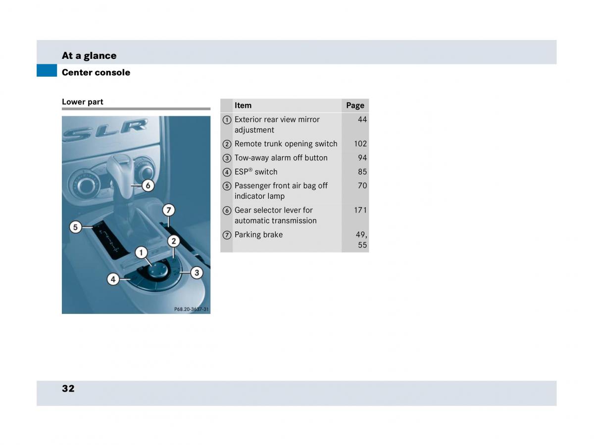 Mercedes Benz SLR McLaren R199 owners manual / page 33