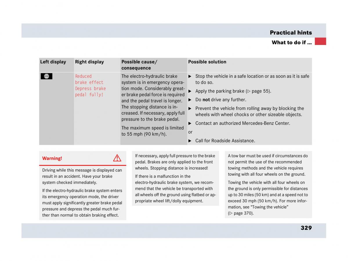 Mercedes Benz SLR McLaren R199 owners manual / page 330