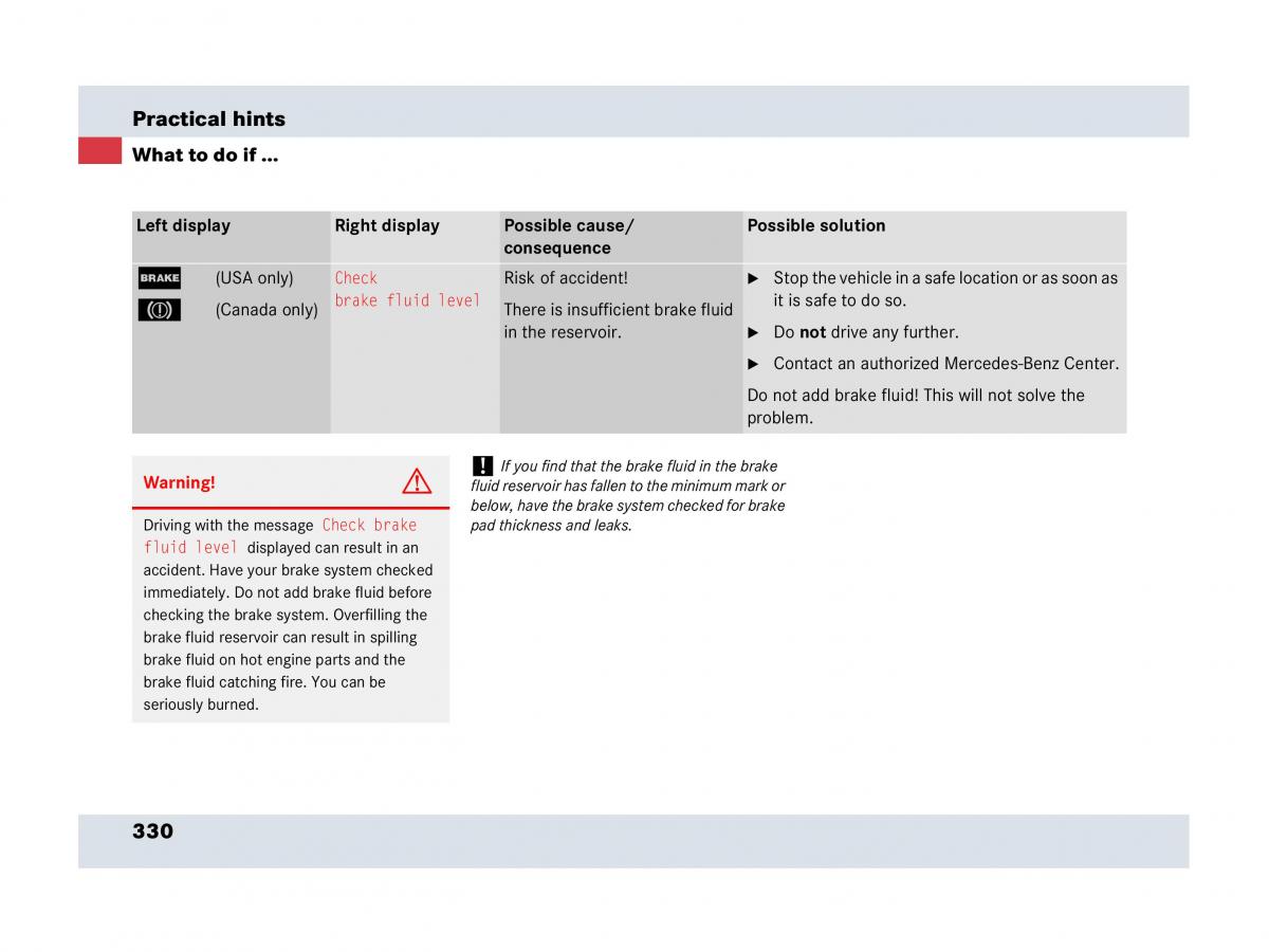 Mercedes Benz SLR McLaren R199 owners manual / page 331