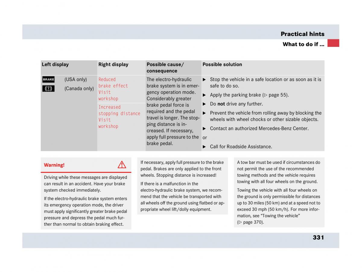 Mercedes Benz SLR McLaren R199 owners manual / page 332