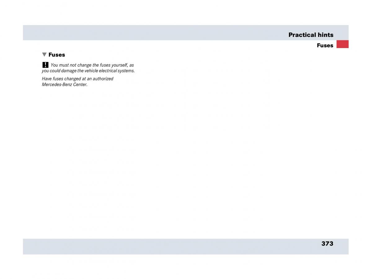 Mercedes Benz SLR McLaren R199 owners manual / page 374