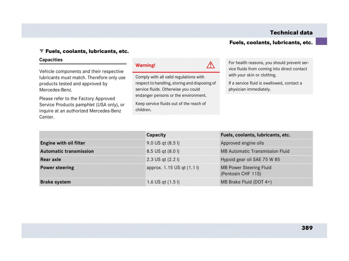 Mercedes Benz SLR McLaren R199 owners manual / page 390