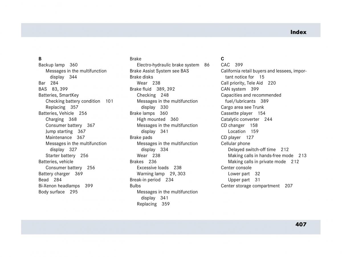 Mercedes Benz SLR McLaren R199 owners manual / page 408