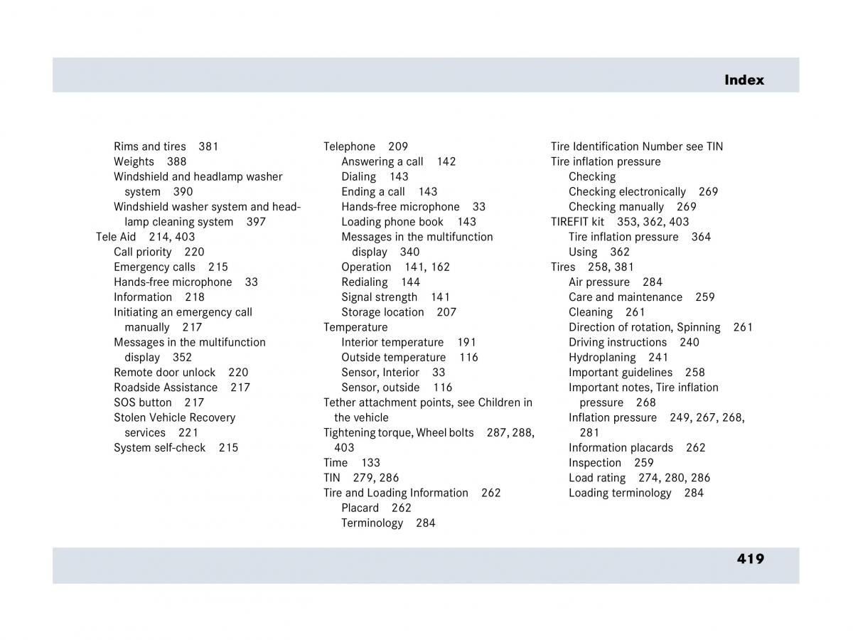 Mercedes Benz SLR McLaren R199 owners manual / page 420