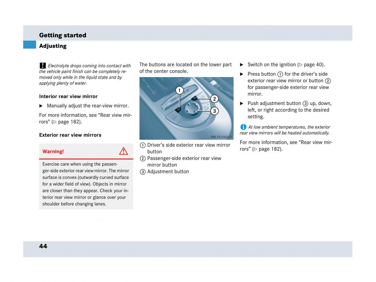 Mercedes Benz SLR McLaren R199 owners manual / page 45