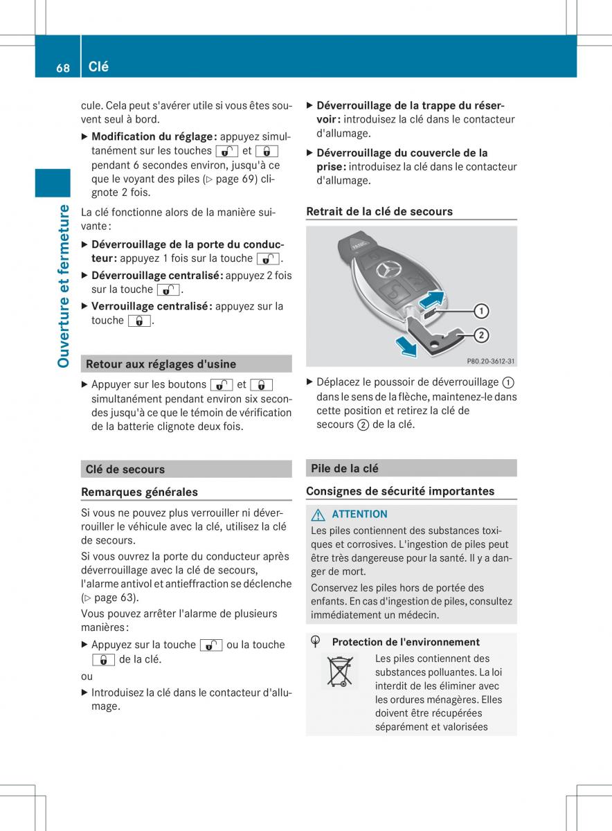 Mercedes Benz SLS AMG Coupe C197 manuel du proprietaire / page 70