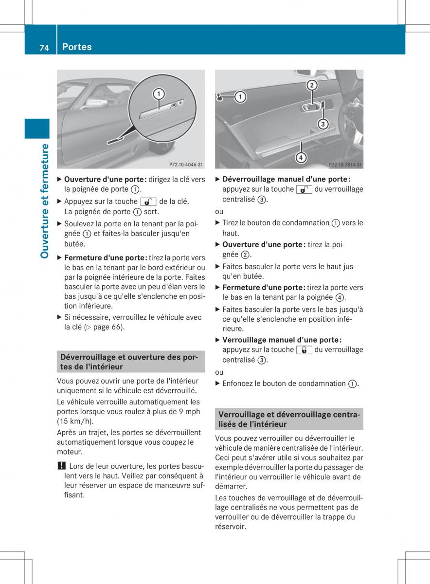 Mercedes Benz SLS AMG Coupe C197 manuel du proprietaire / page 76