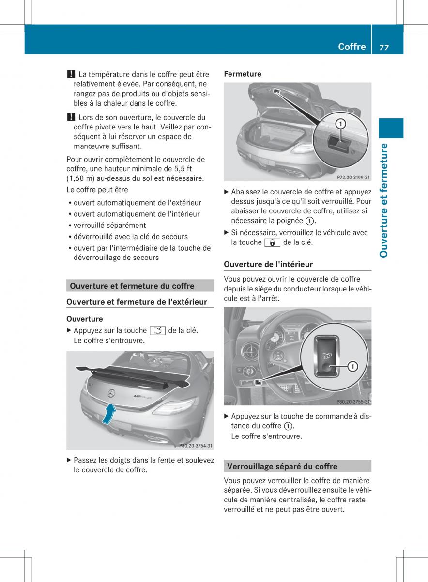 Mercedes Benz SLS AMG Coupe C197 manuel du proprietaire / page 79