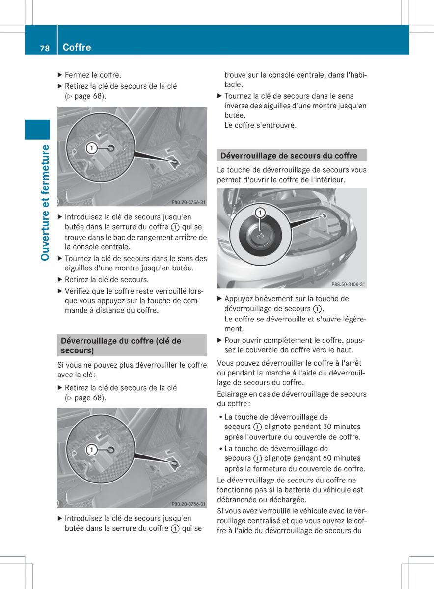 Mercedes Benz SLS AMG Coupe C197 manuel du proprietaire / page 80