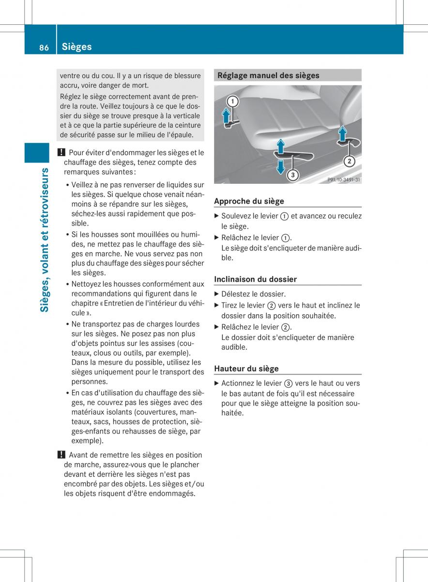 Mercedes Benz SLS AMG Coupe C197 manuel du proprietaire / page 88