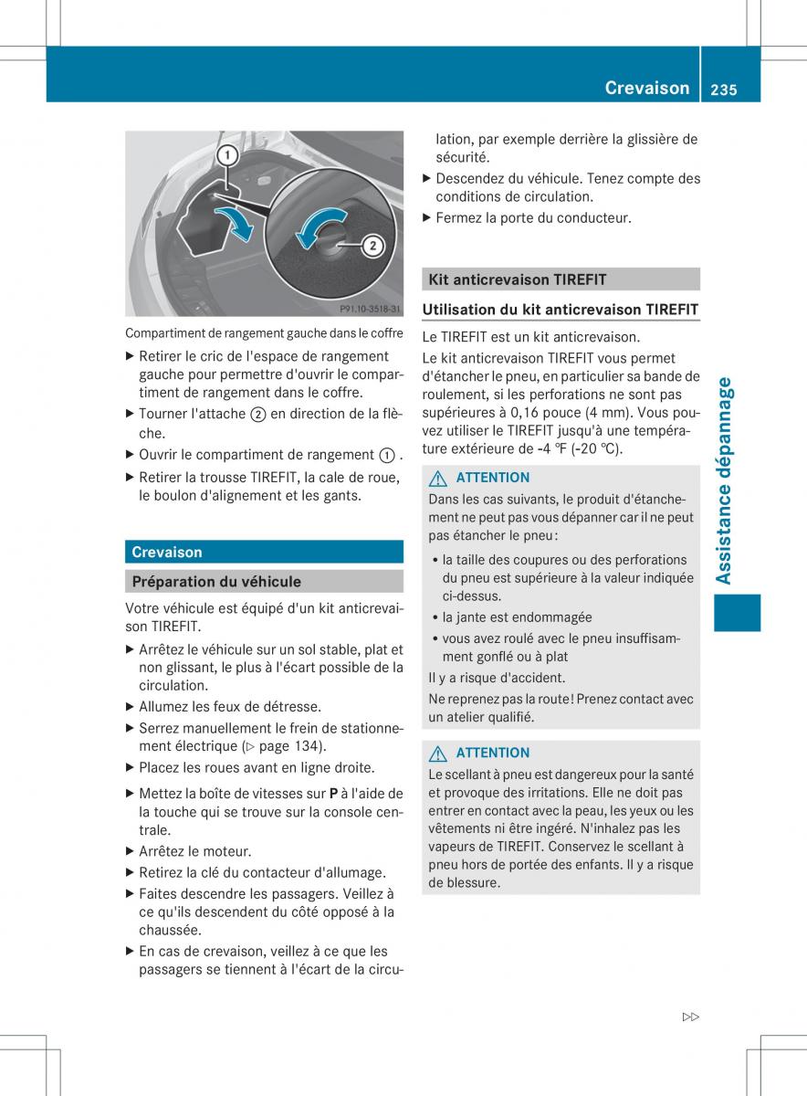 Mercedes Benz SLS AMG Coupe C197 manuel du proprietaire / page 237