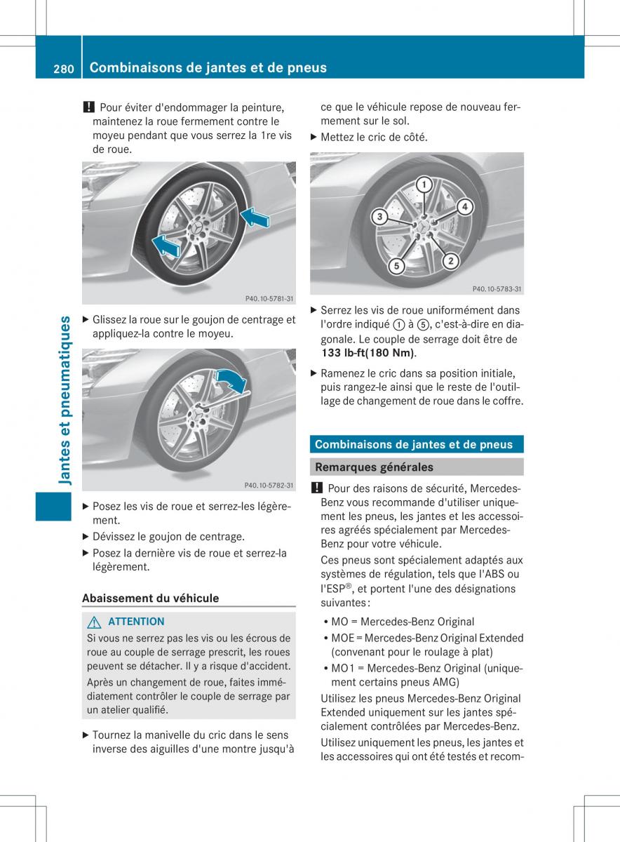 Mercedes Benz SLS AMG Coupe C197 manuel du proprietaire / page 282