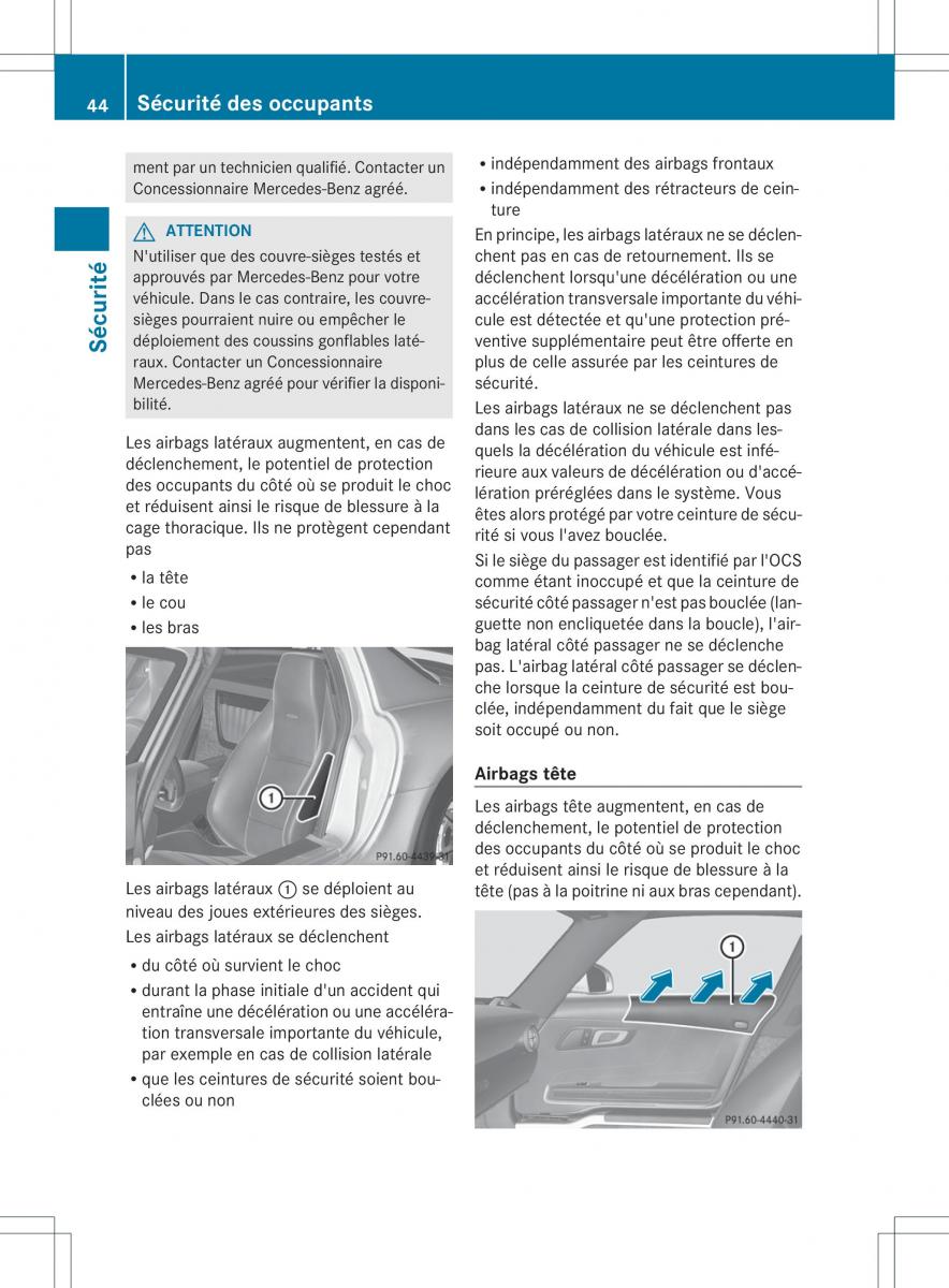 Mercedes Benz SLS AMG Coupe C197 manuel du proprietaire / page 46