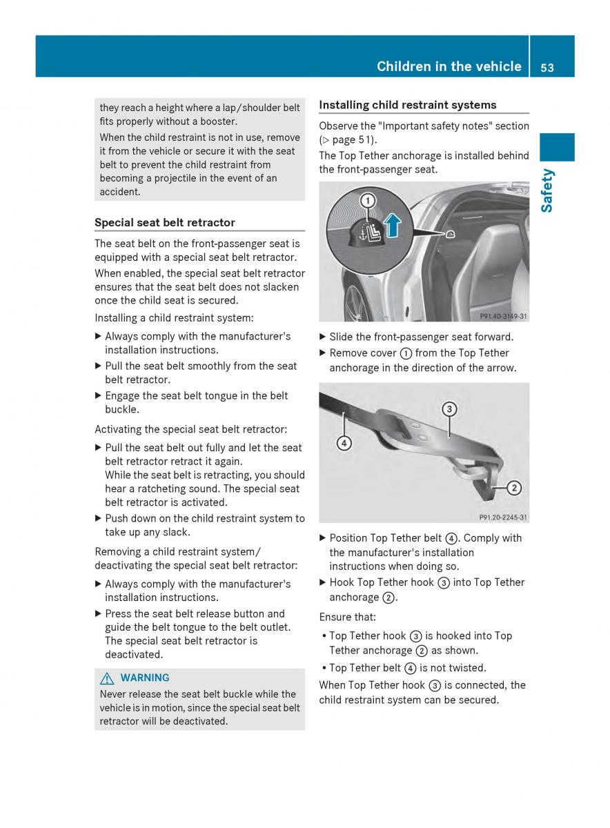 Mercedes Benz SLS AMG Coupe Roadster C197 owners manual / page 55