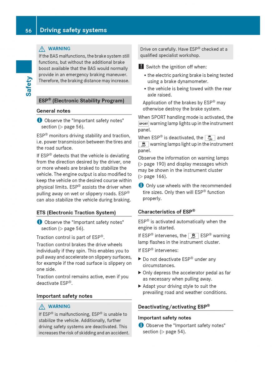 Mercedes Benz SLS AMG Coupe Roadster C197 owners manual / page 58