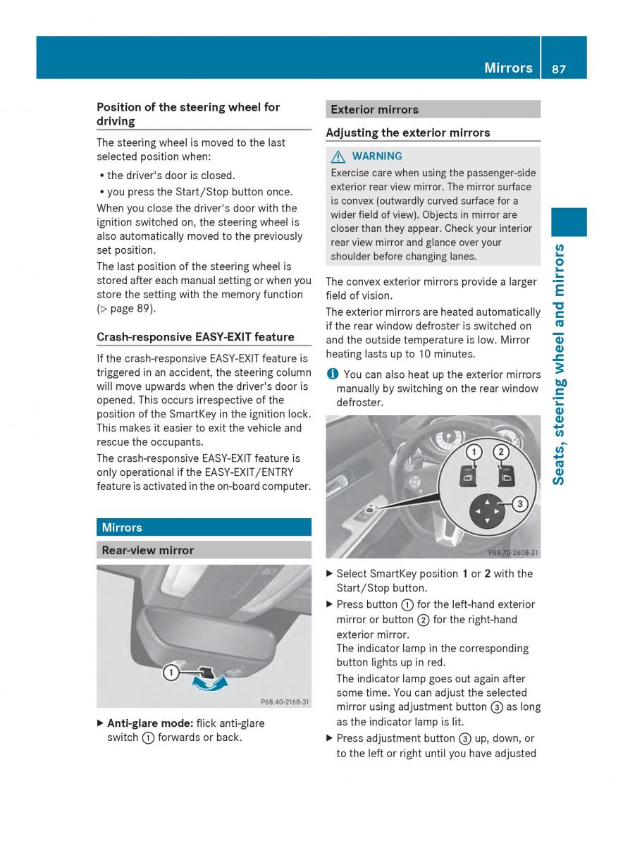 Mercedes Benz SLS AMG Coupe Roadster C197 owners manual / page 89