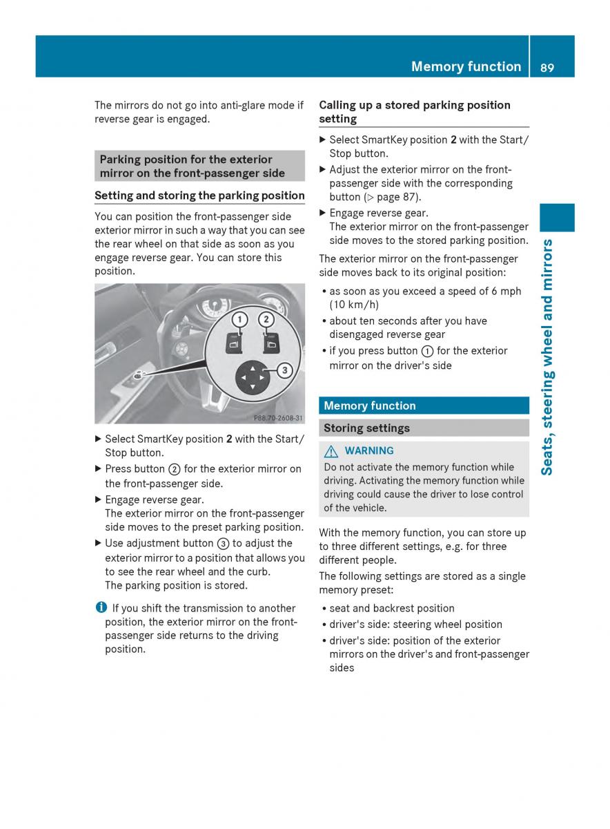 Mercedes Benz SLS AMG Coupe Roadster C197 owners manual / page 91