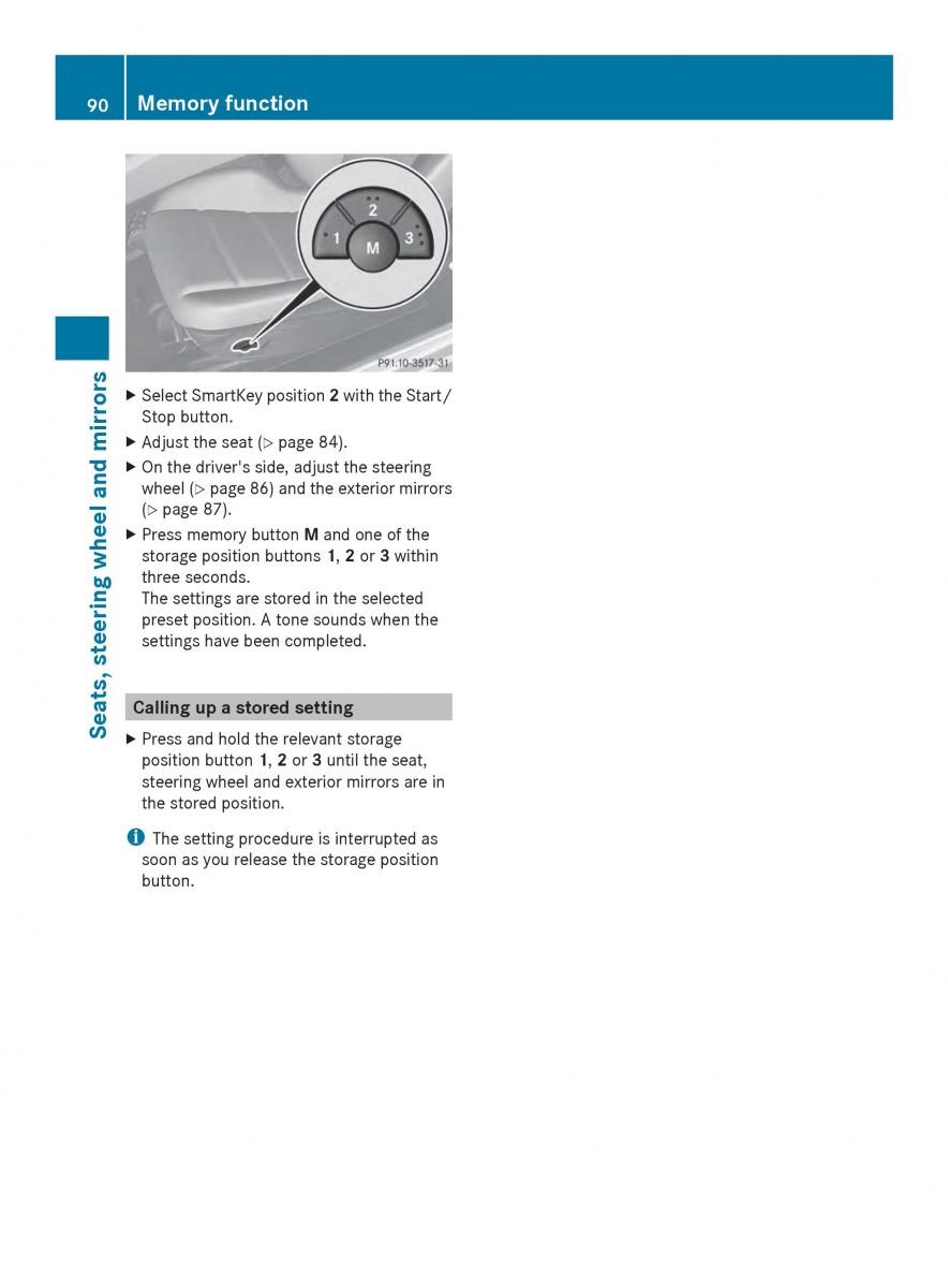 Mercedes Benz SLS AMG Coupe Roadster C197 owners manual / page 92