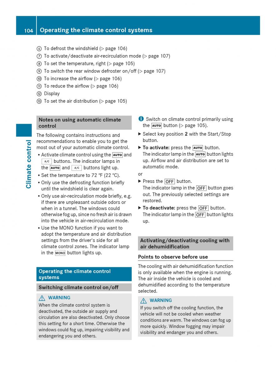 Mercedes Benz SLS AMG Coupe Roadster C197 owners manual / page 106