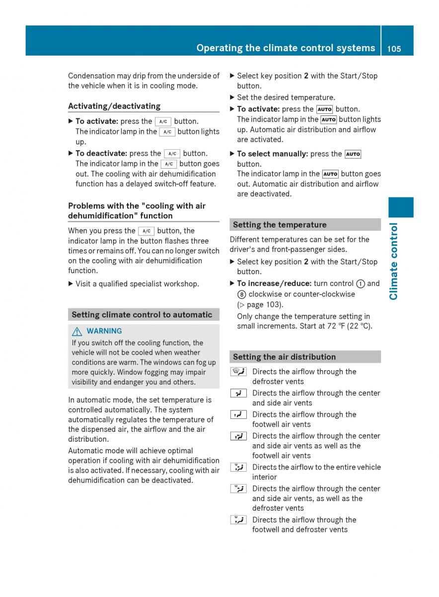 Mercedes Benz SLS AMG Coupe Roadster C197 owners manual / page 107