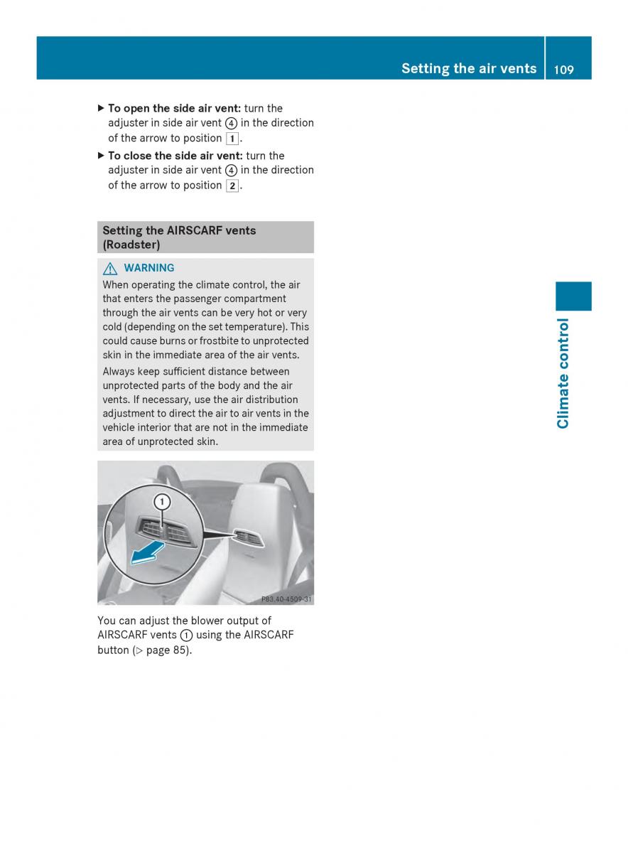 Mercedes Benz SLS AMG Coupe Roadster C197 owners manual / page 111