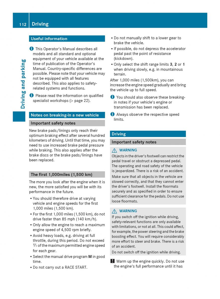 Mercedes Benz SLS AMG Coupe Roadster C197 owners manual / page 114