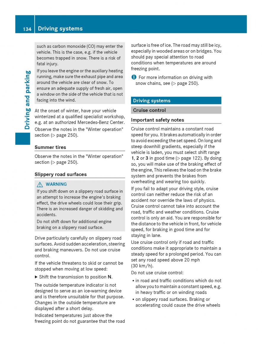 Mercedes Benz SLS AMG Coupe Roadster C197 owners manual / page 136