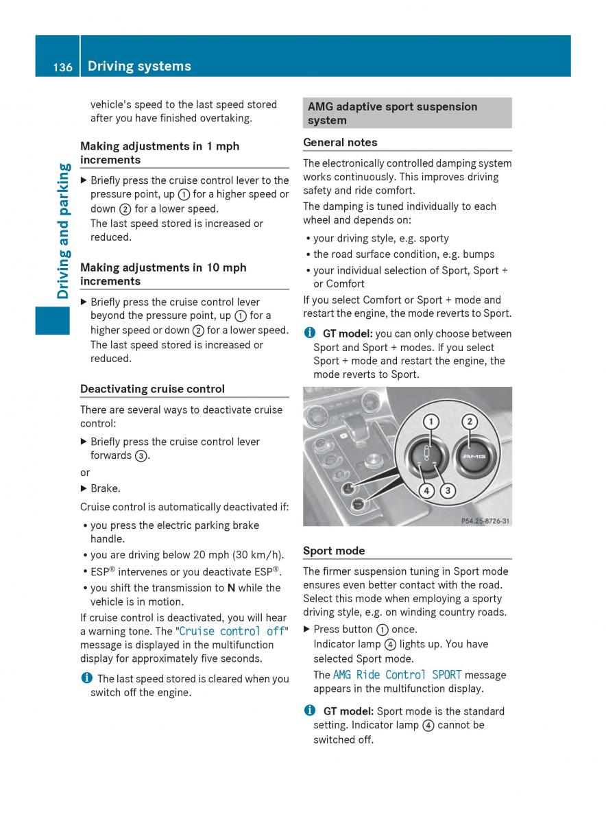 Mercedes Benz SLS AMG Coupe Roadster C197 owners manual / page 138