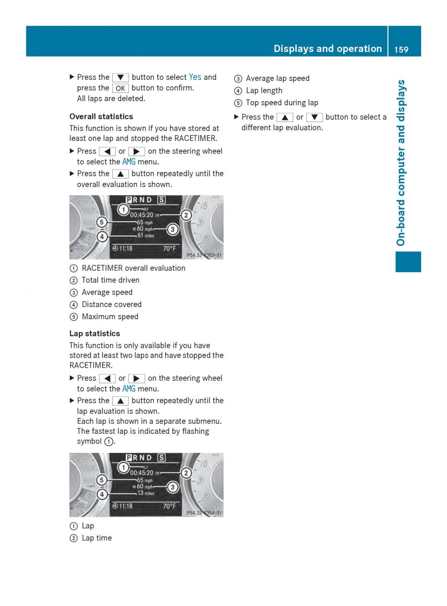 Mercedes Benz SLS AMG Coupe Roadster C197 owners manual / page 161