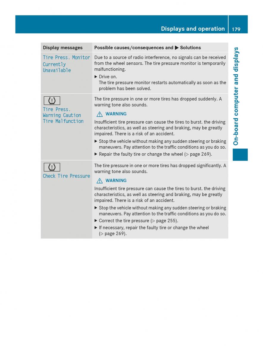 Mercedes Benz SLS AMG Coupe Roadster C197 owners manual / page 181