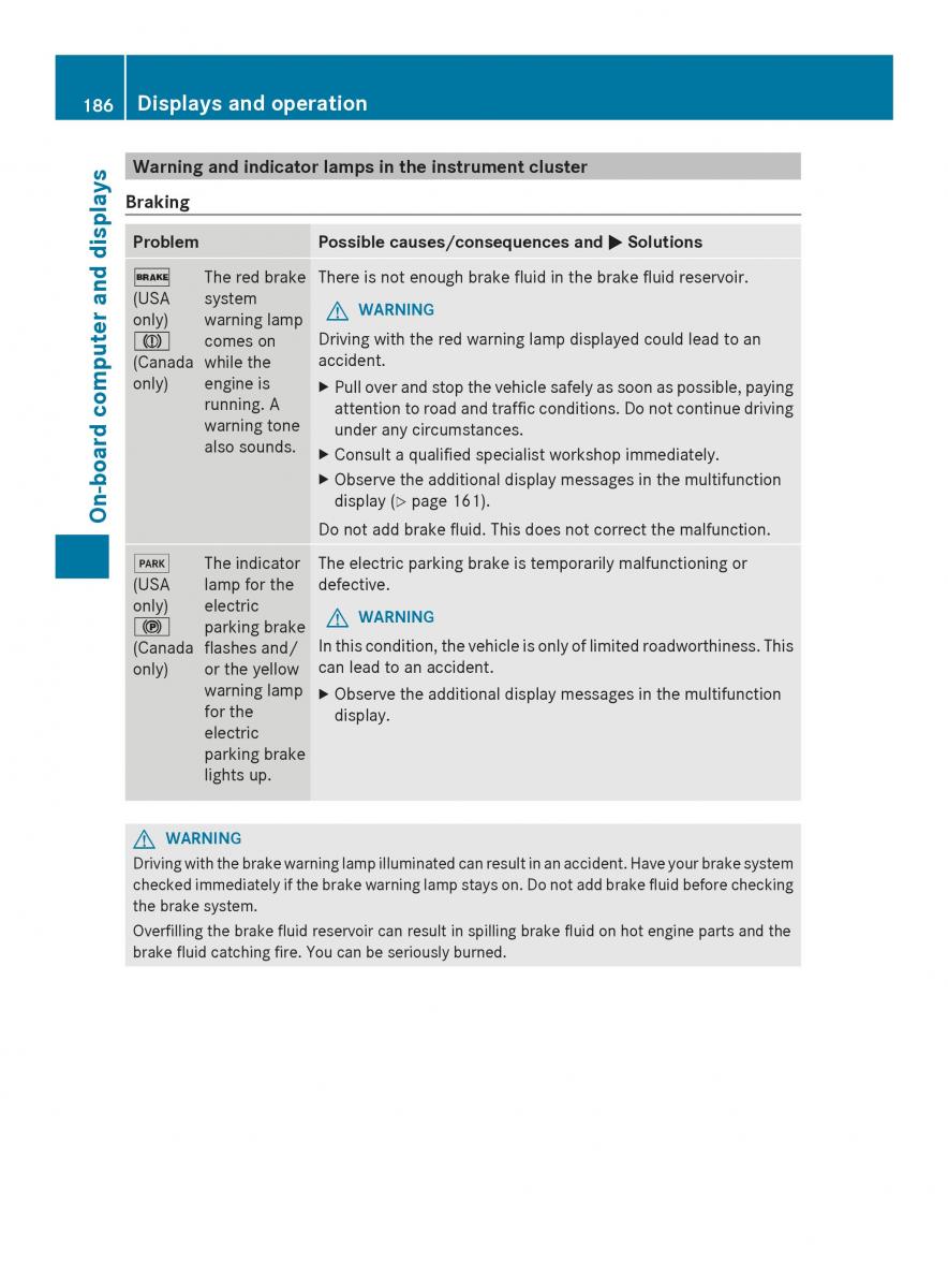 Mercedes Benz SLS AMG Coupe Roadster C197 owners manual / page 188