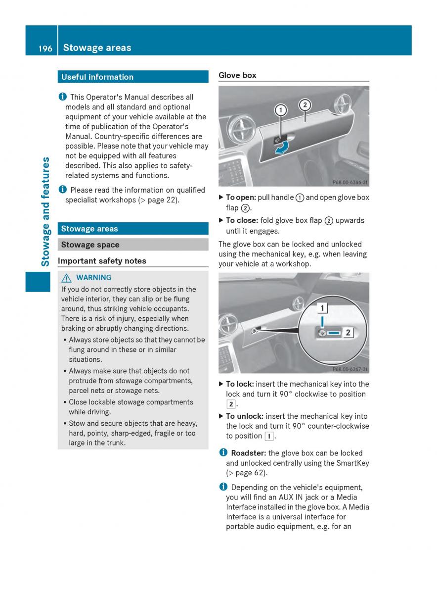 Mercedes Benz SLS AMG Coupe Roadster C197 owners manual / page 198