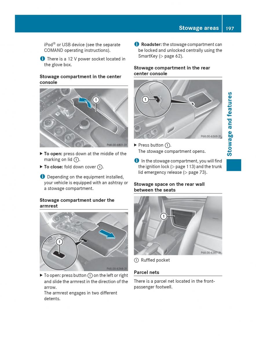 Mercedes Benz SLS AMG Coupe Roadster C197 owners manual / page 199