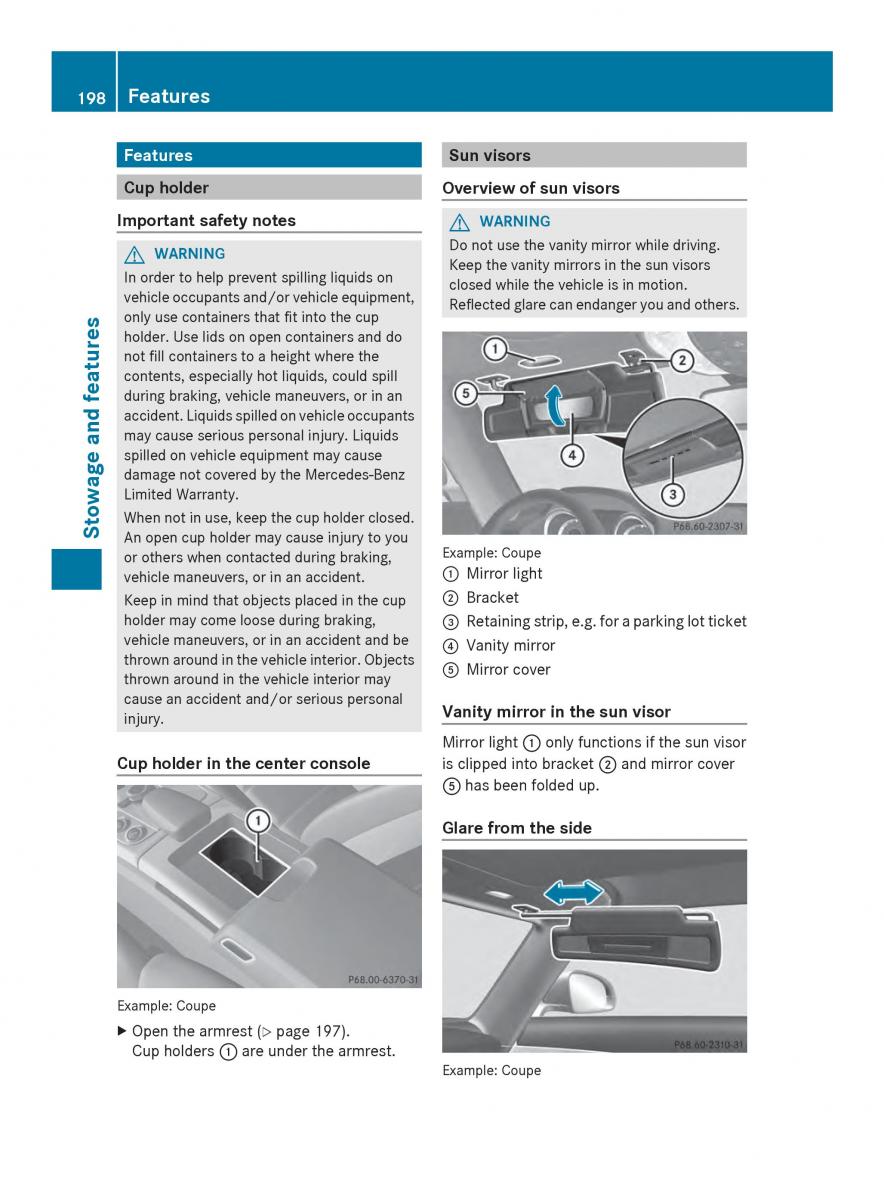 Mercedes Benz SLS AMG Coupe Roadster C197 owners manual / page 200