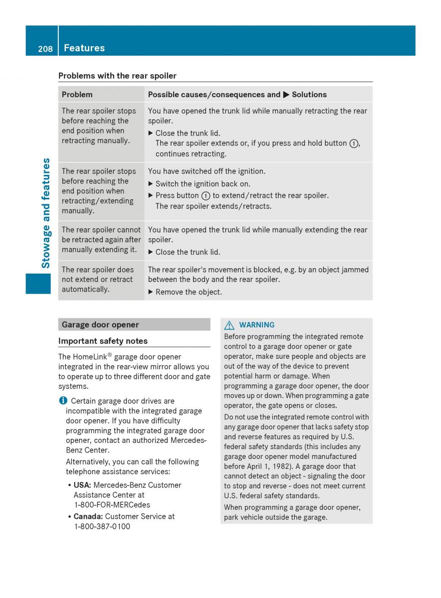 Mercedes Benz SLS AMG Coupe Roadster C197 owners manual / page 210