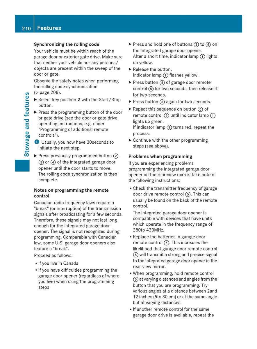 Mercedes Benz SLS AMG Coupe Roadster C197 owners manual / page 212