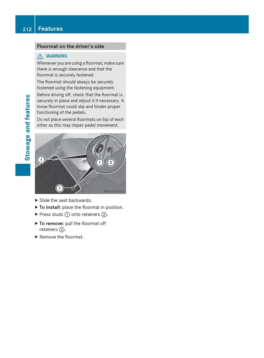 Mercedes Benz SLS AMG Coupe Roadster C197 owners manual / page 214