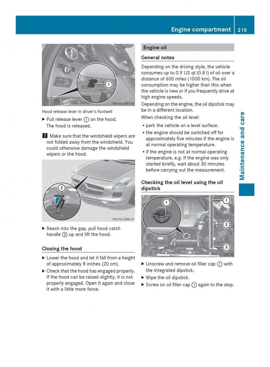 Mercedes Benz SLS AMG Coupe Roadster C197 owners manual / page 217