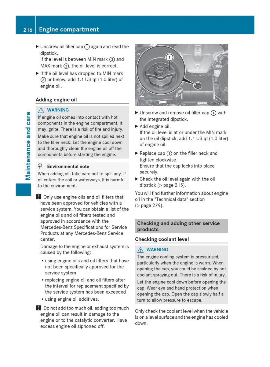 Mercedes Benz SLS AMG Coupe Roadster C197 owners manual / page 218