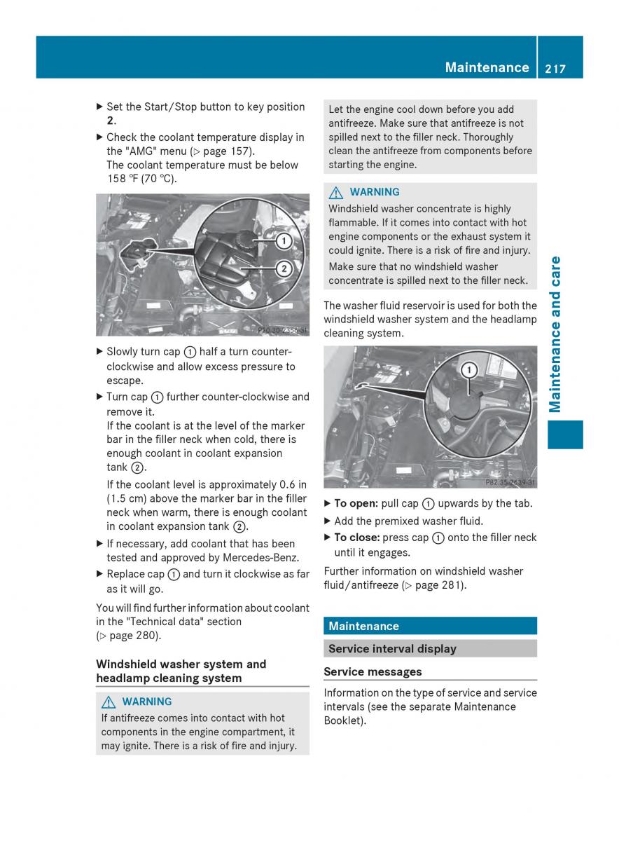 Mercedes Benz SLS AMG Coupe Roadster C197 owners manual / page 219