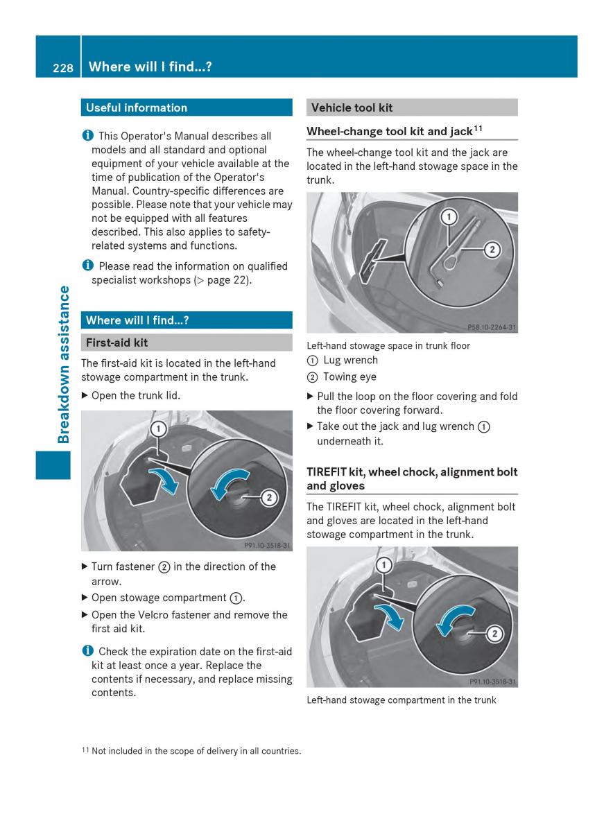 Mercedes Benz SLS AMG Coupe Roadster C197 owners manual / page 230