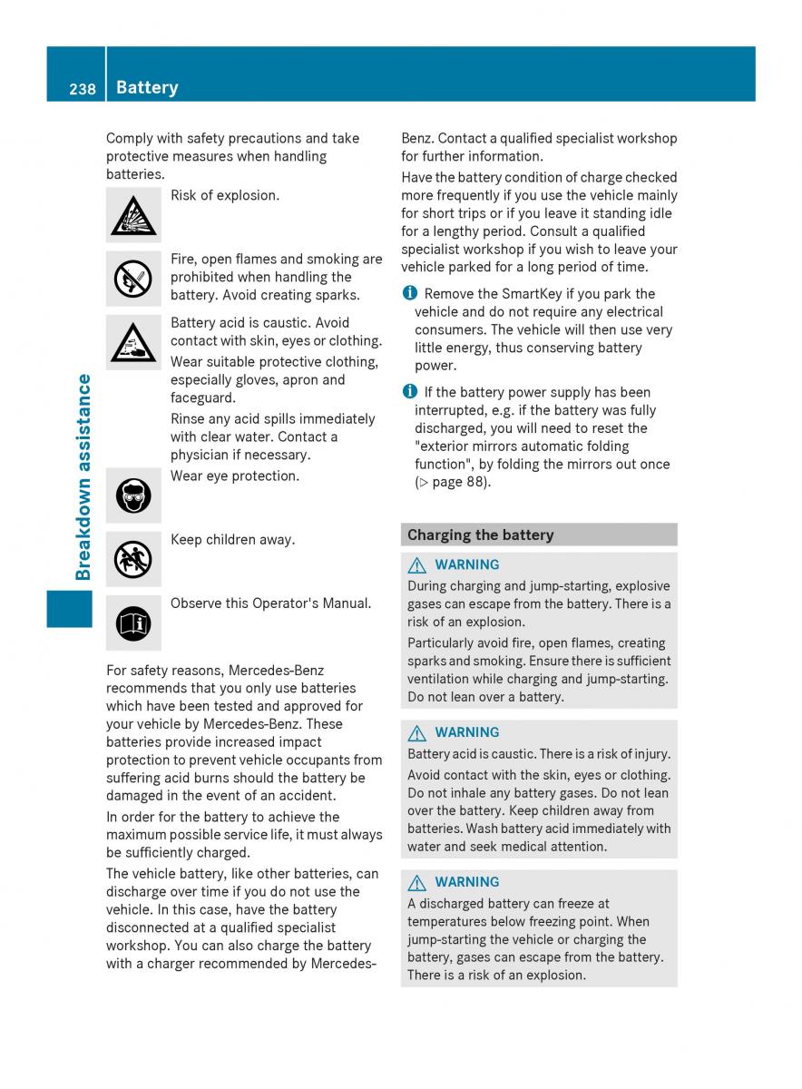 Mercedes Benz SLS AMG Coupe Roadster C197 owners manual / page 240